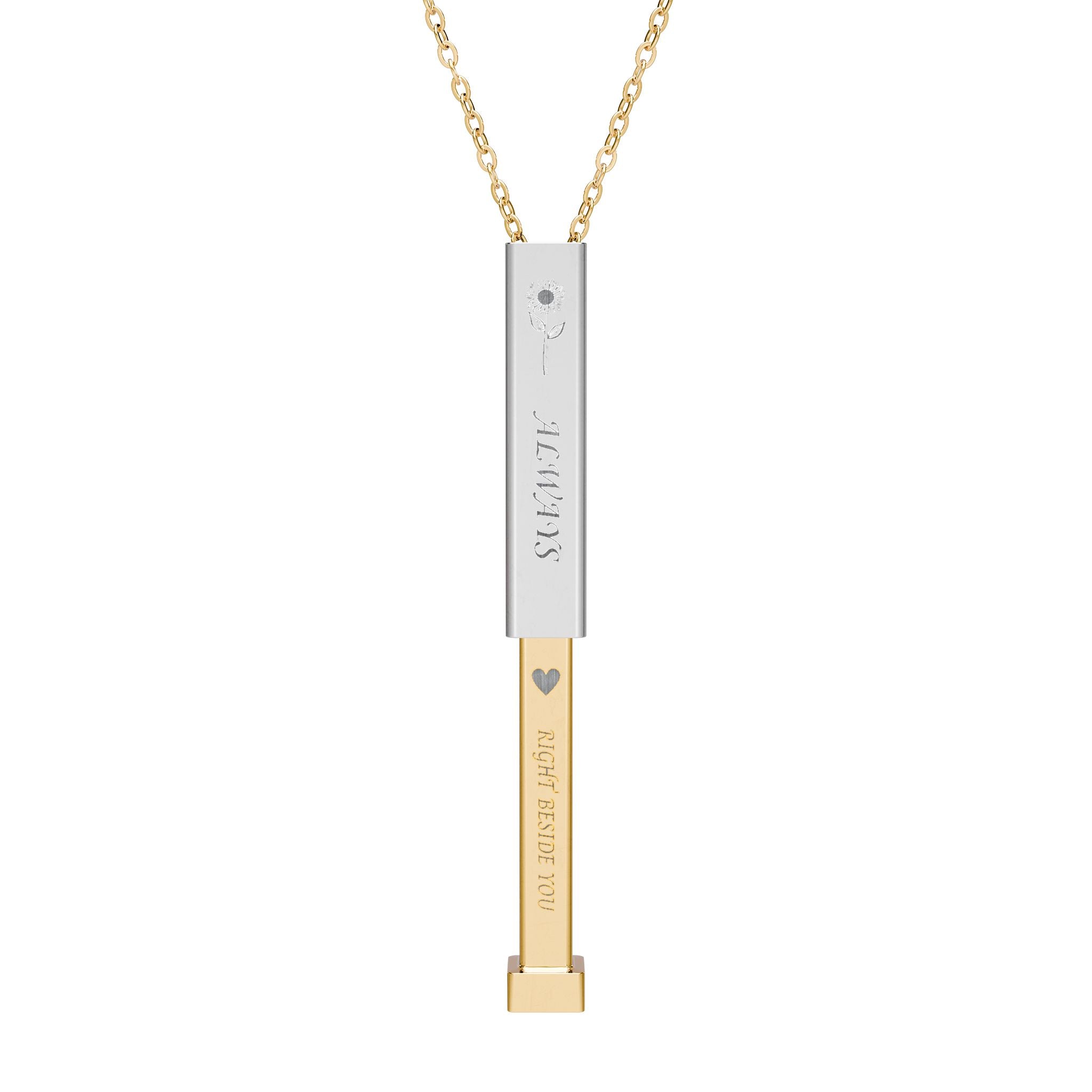 Hidden Message Sliding Bar Necklace