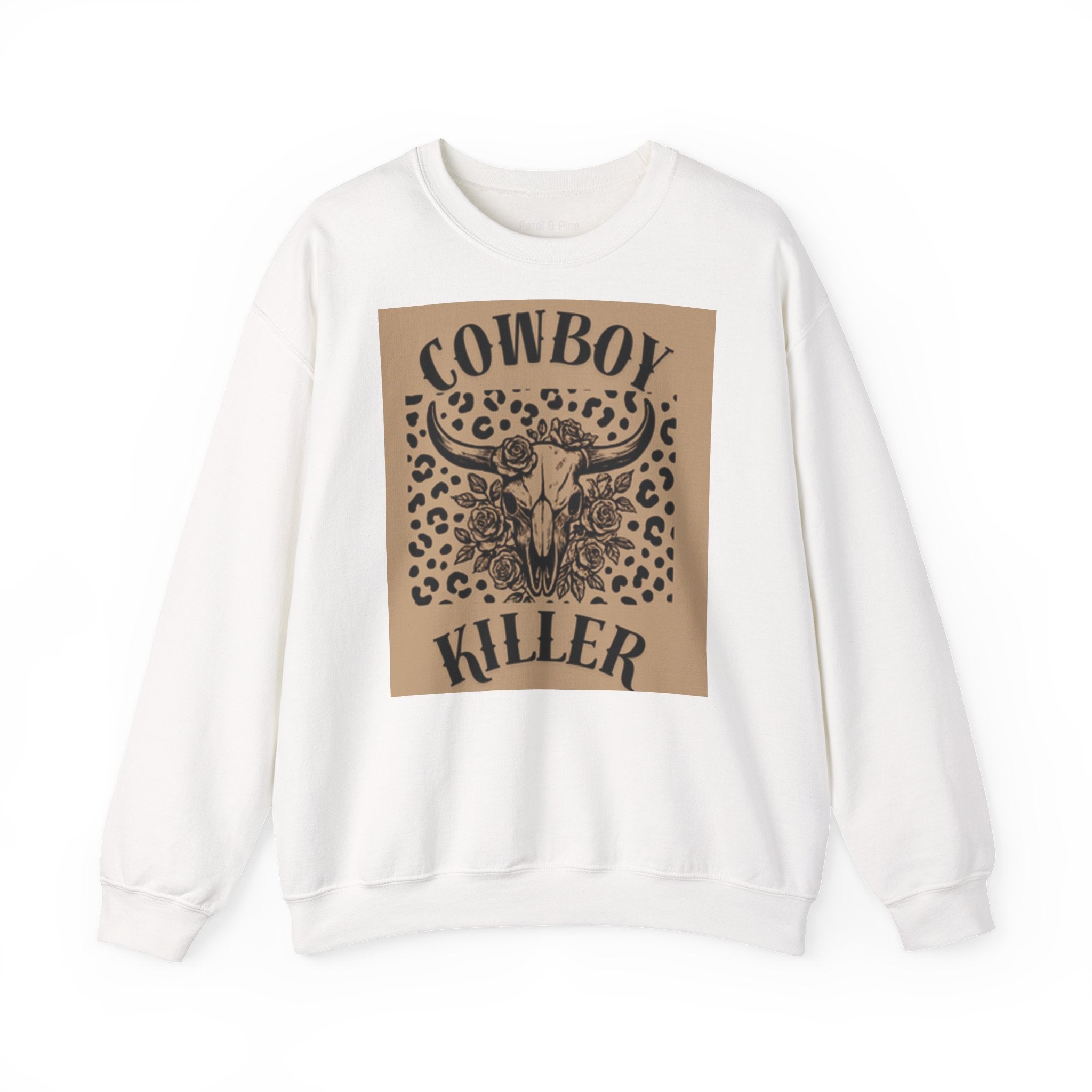Cowboy Killer Crewneck Sweatshirt — Western Leopard Print Graphic