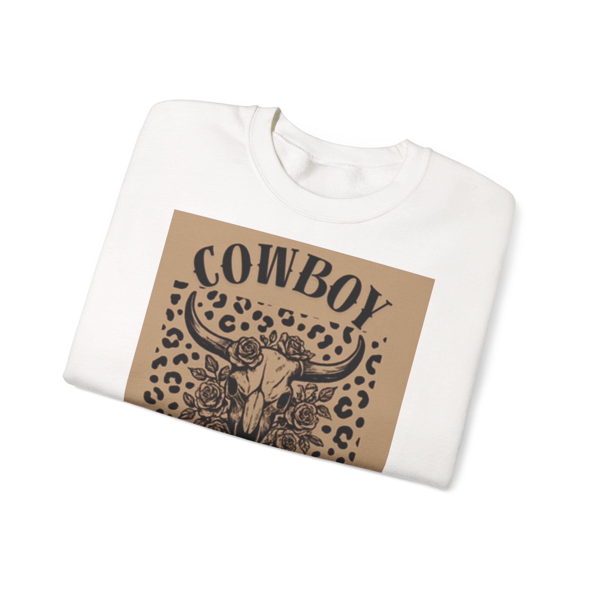 Cowboy Killer Crewneck Sweatshirt — Western Leopard Print Graphic