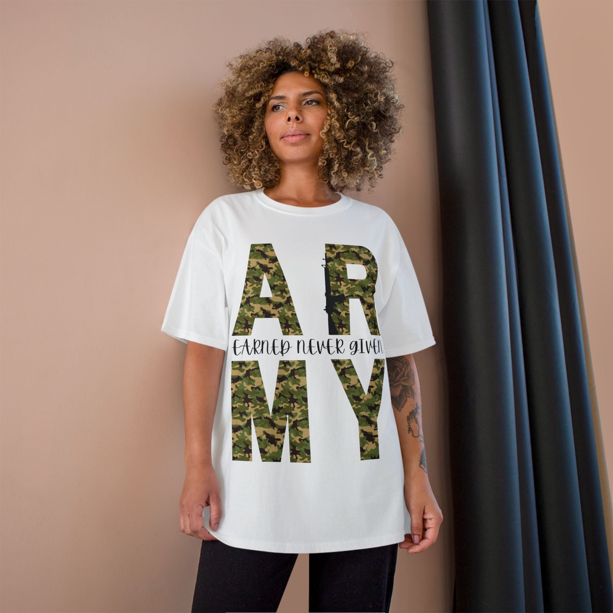 Army Camo "Earned Never Given" T-Shirt