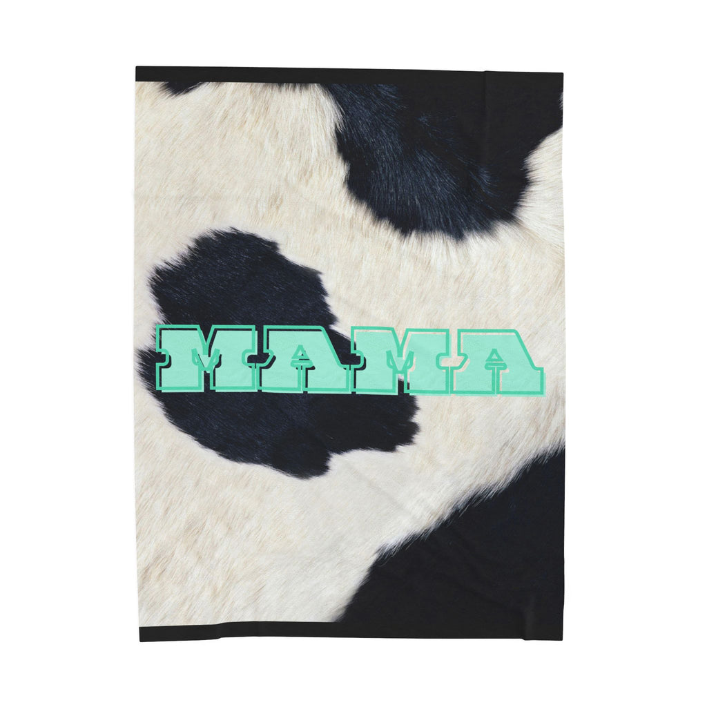 Mama faux cowhide velvet blanket