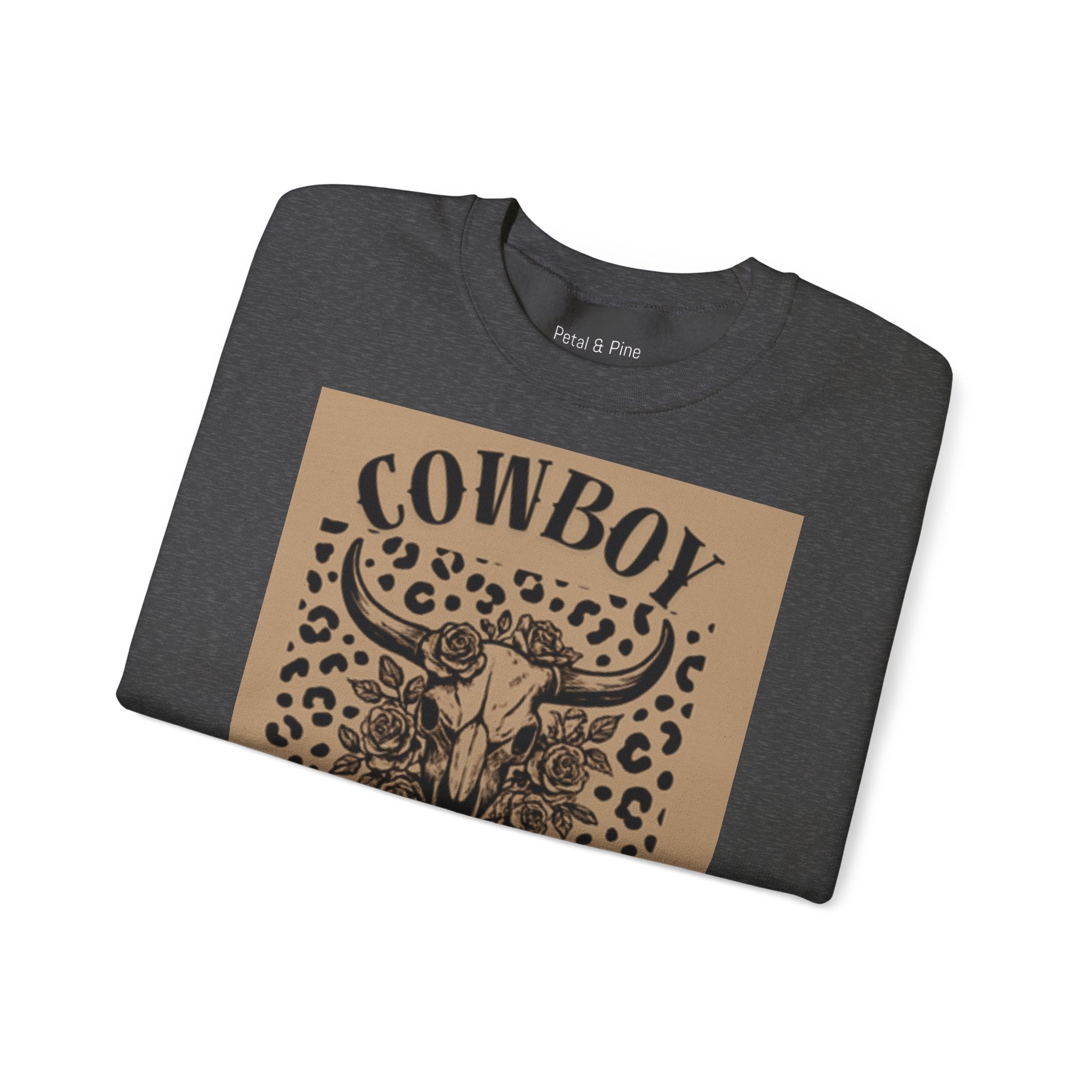 Cowboy Killer Crewneck Sweatshirt — Western Leopard Print Graphic