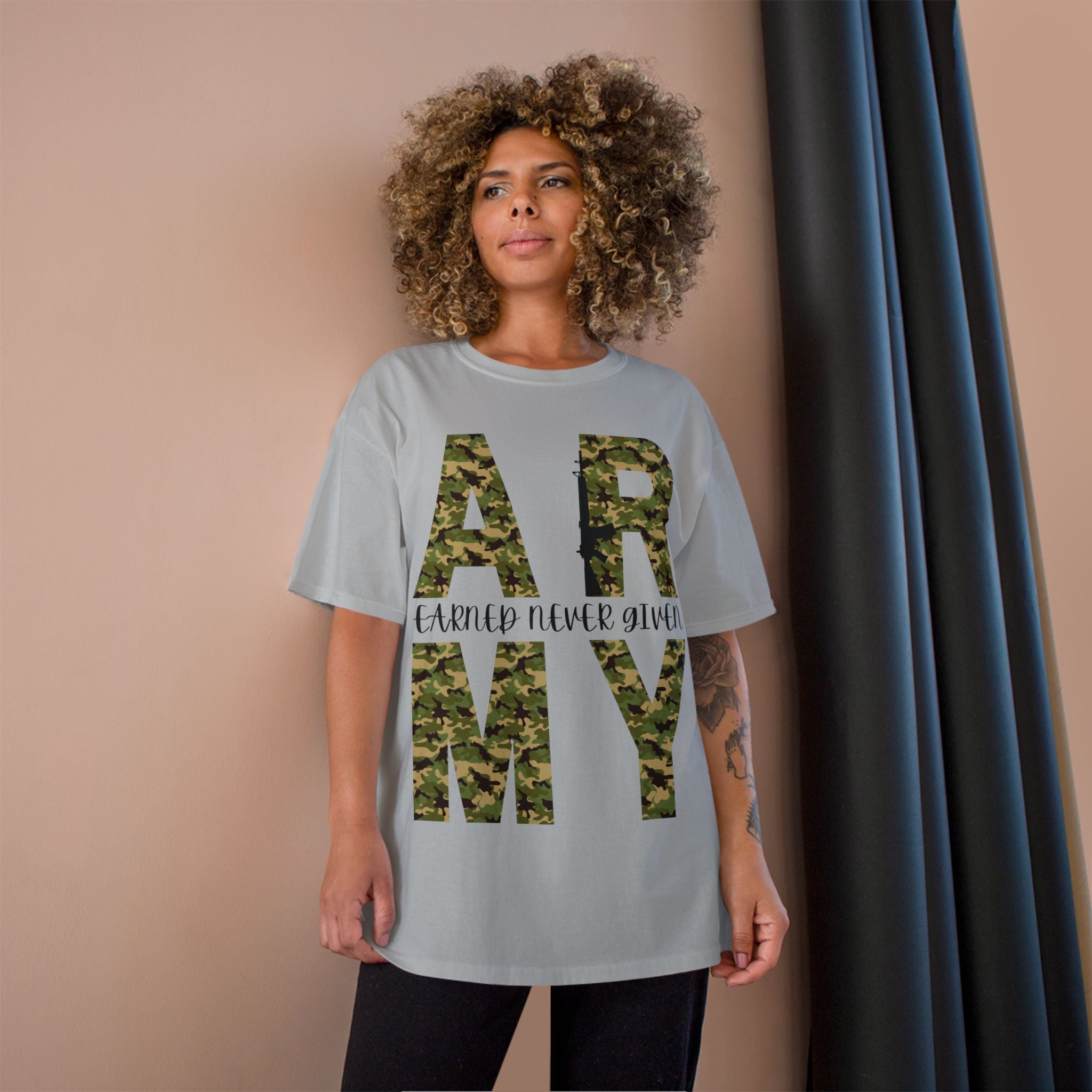 Army Camo "Earned Never Given" T-Shirt